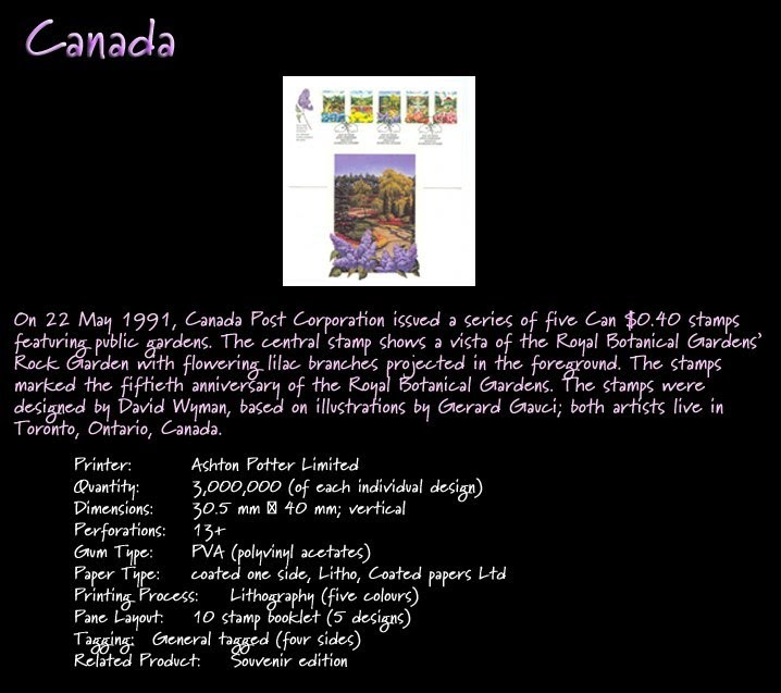 Canada lilac stamp